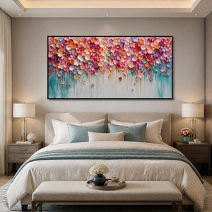Festival Bloom Cascade in a refined bedroom with black frame