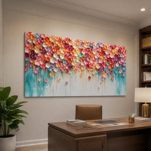 Festival Bloom Cascade in a refined office, frameless