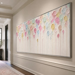 Pastel Petal Rain in a refined entry hall with silver frame