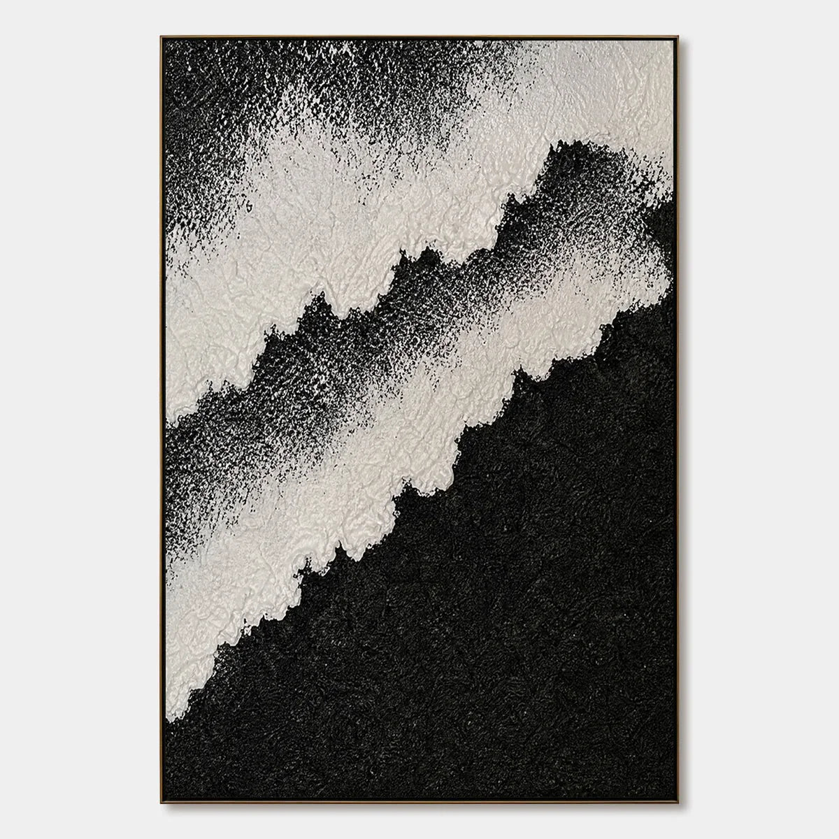 Monochrome Rift hand-painted artwork