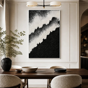 Monochrome Rift in a refined dining room with white frame