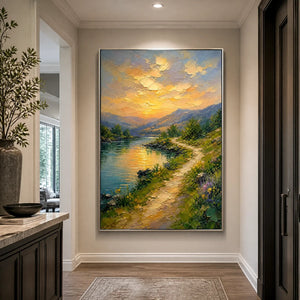 Sunpath Valley in a refined entry hall with silver frame