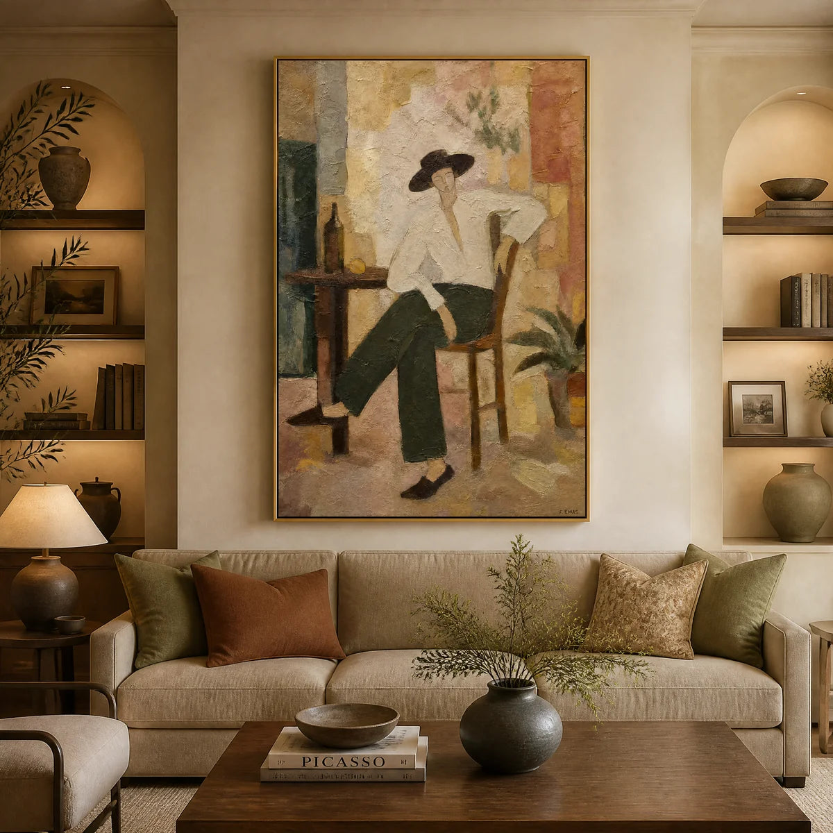 Studio Afternoon in a refined living room with gold frame