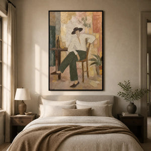 Studio Afternoon in a refined bedroom with black frame