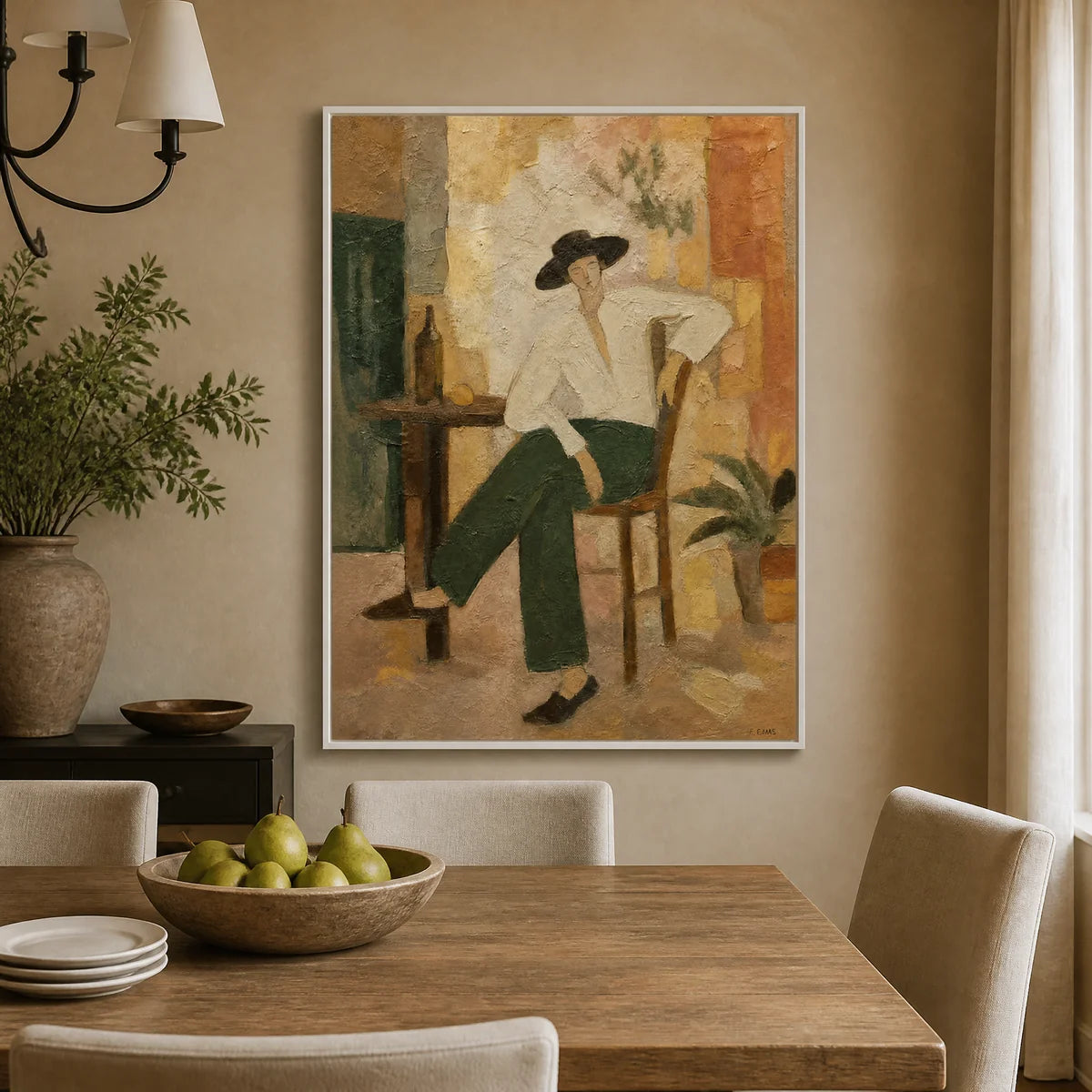 Studio Afternoon in a refined dining room with white frame