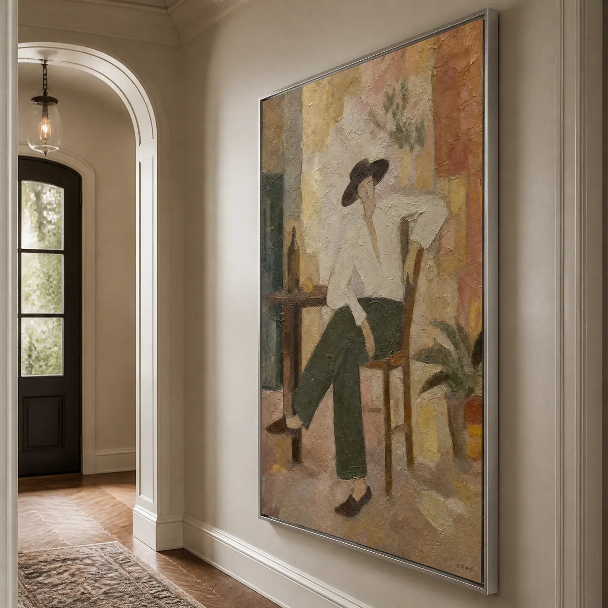 Studio Afternoon in a refined entry hall with silver frame