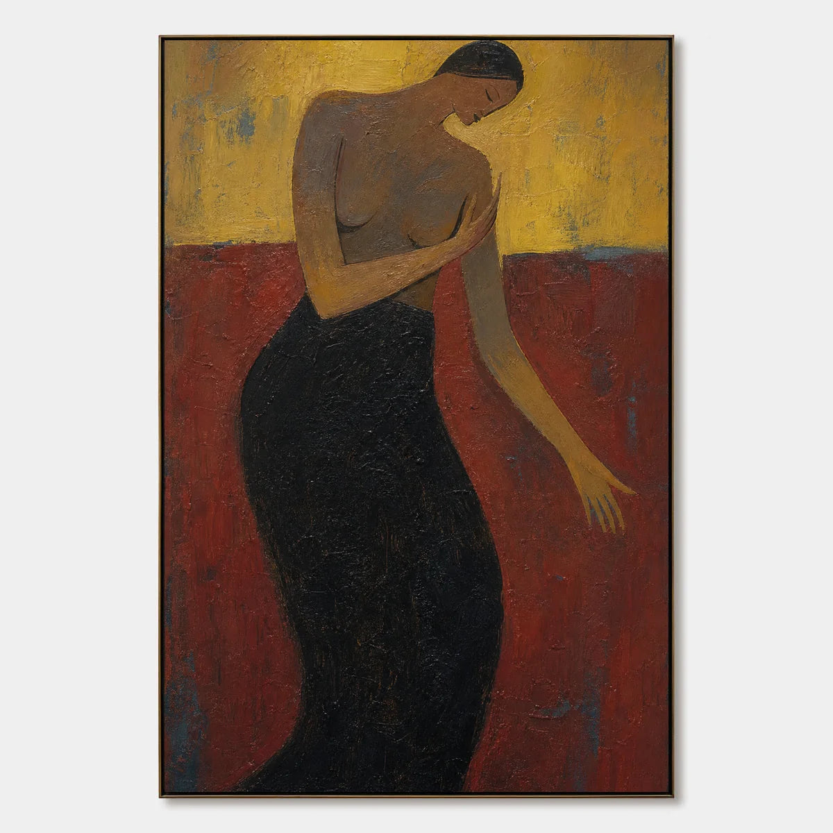 Crimson Poise hand-painted artwork