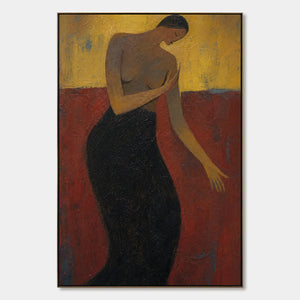 Crimson Poise hand-painted artwork