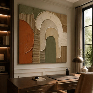 Earthen Archways in a refined office, frameless