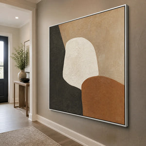 Quiet Forms in a refined entry hall with silver frame