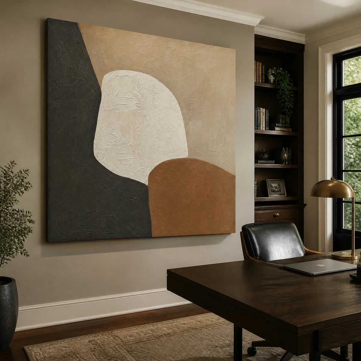 Quiet Forms in a refined office, frameless