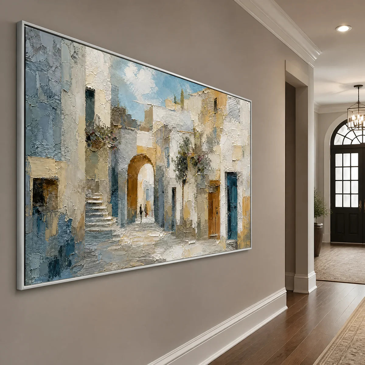 Blue Hour Arcades in a refined entry hall with silver frame