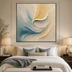 Celestial Fold in a refined bedroom with black frame
