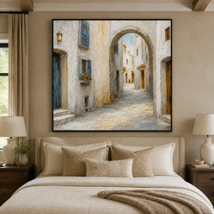Whitewashed Lane in a refined bedroom with black frame