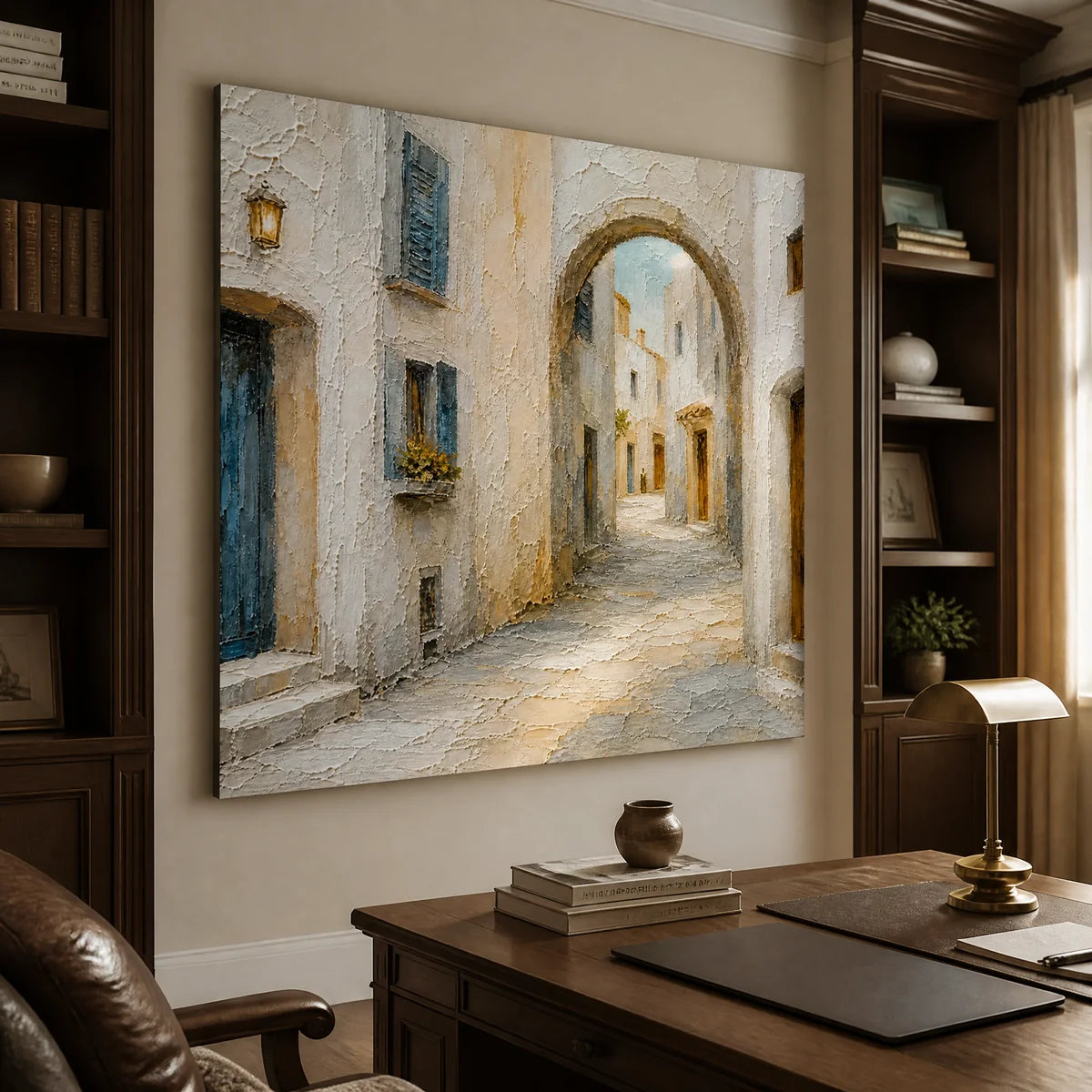Whitewashed Lane in a refined office, frameless