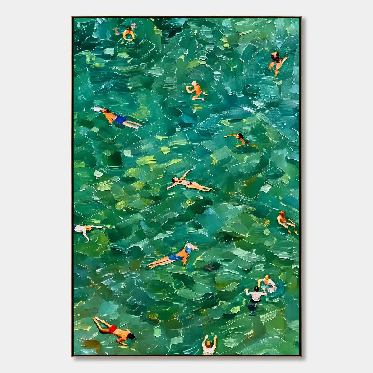 Emerald Swimmers hand-painted artwork