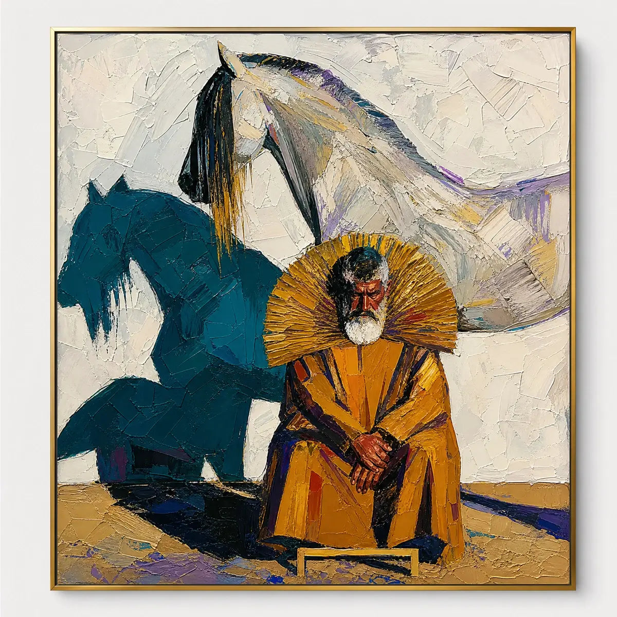 Equestrian Shadow hand-painted artwork