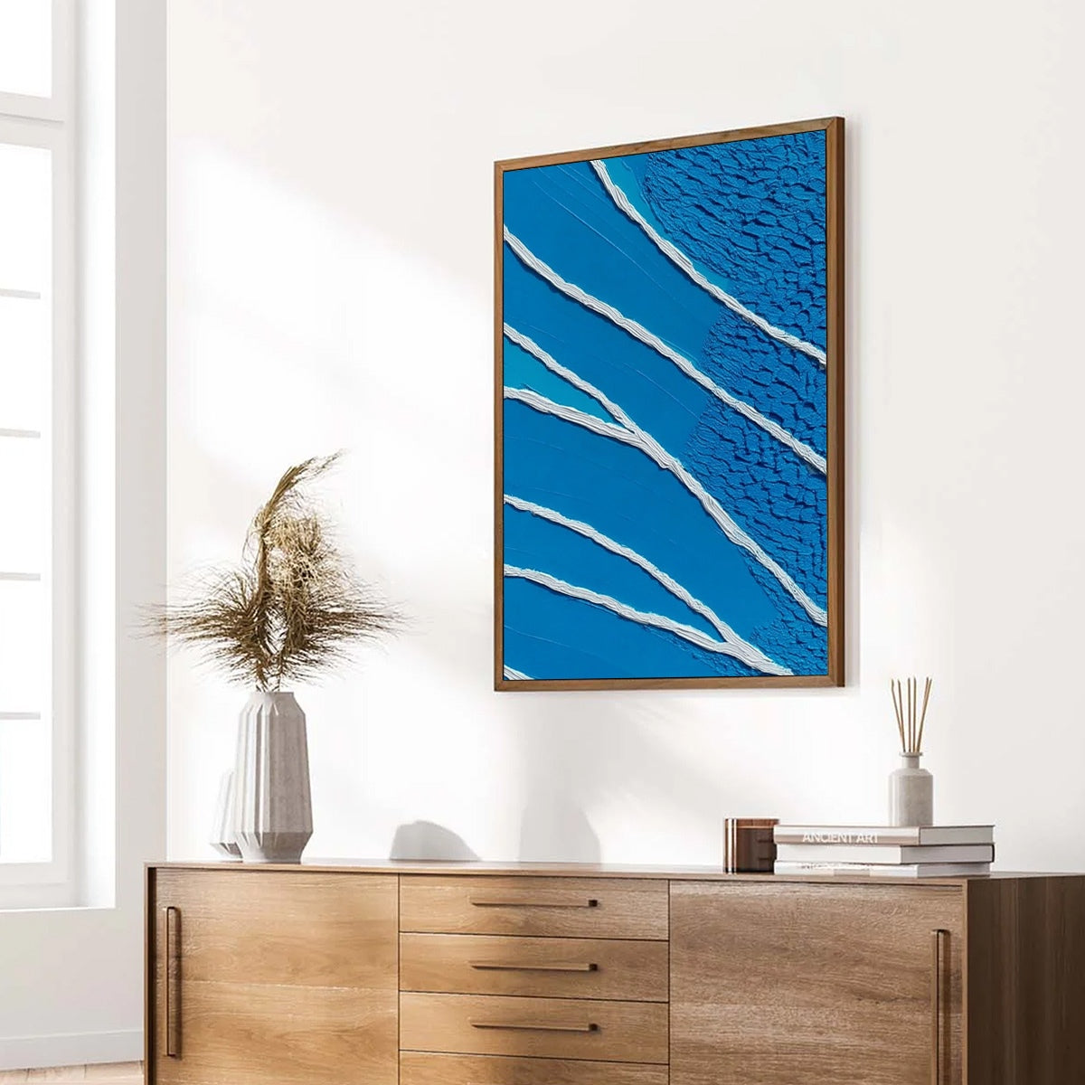 Azure Current | Textured Blue Abstract Oil Painting – MontCarta