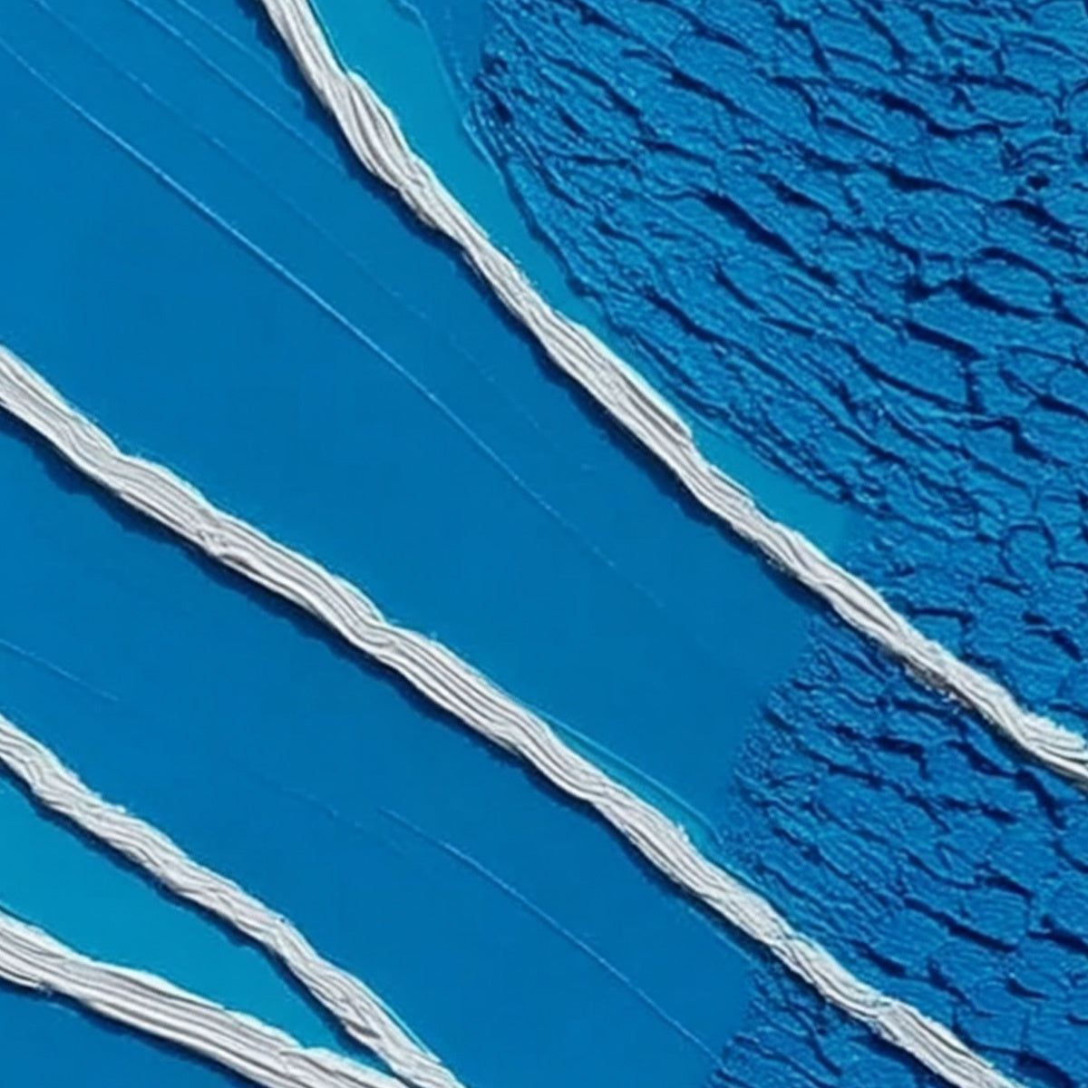 Original abstract blue oil painting 'Azure Current' with impasto lines