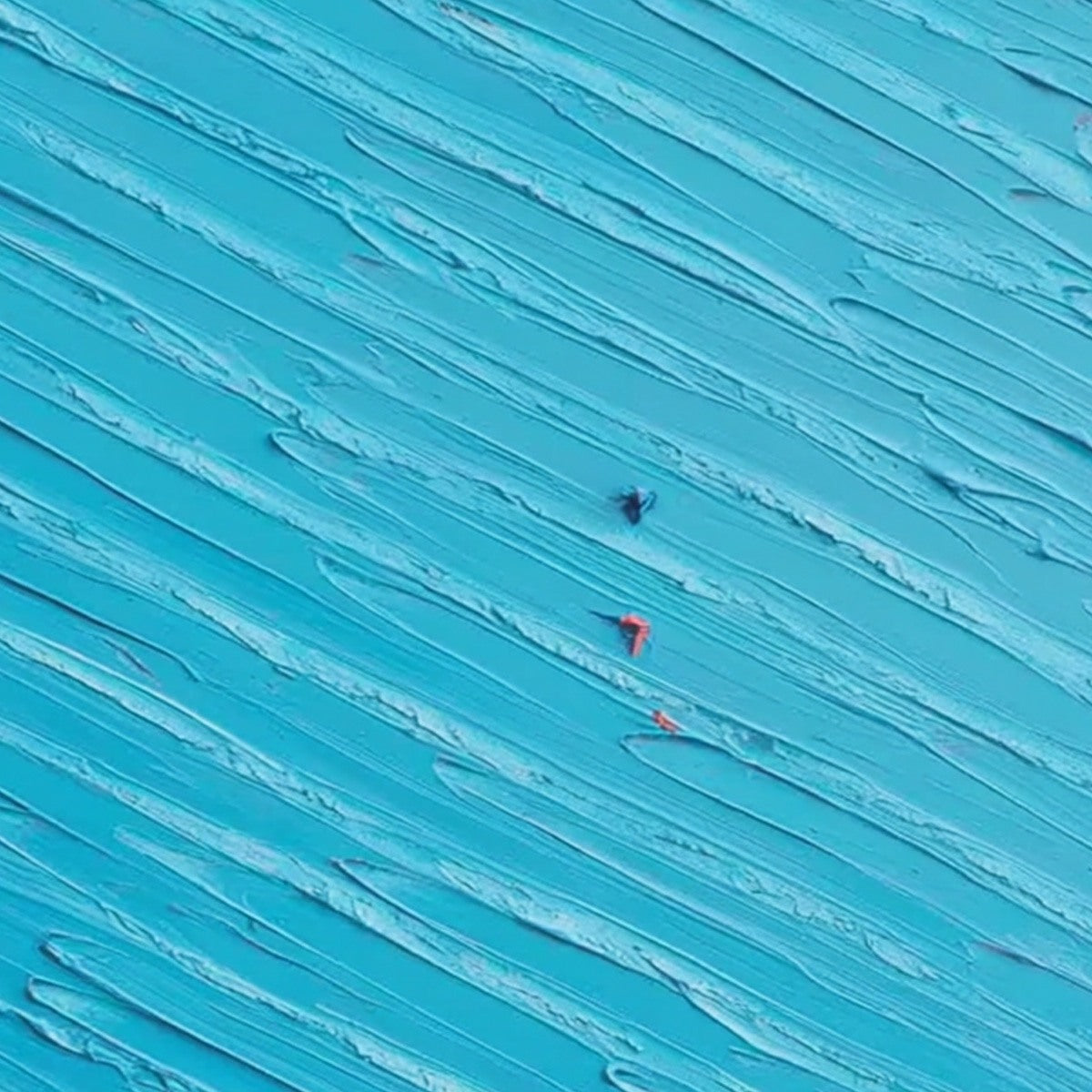 Textured abstract blue oil painting with impasto strokes, 'Azure Drift' wall art.