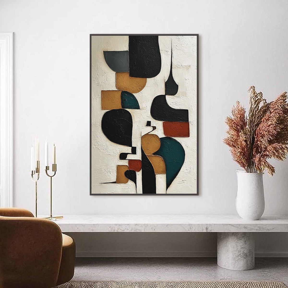 BALANCING ACT: Textured Wabi Sabi Abstract Painting for Modern Decor
