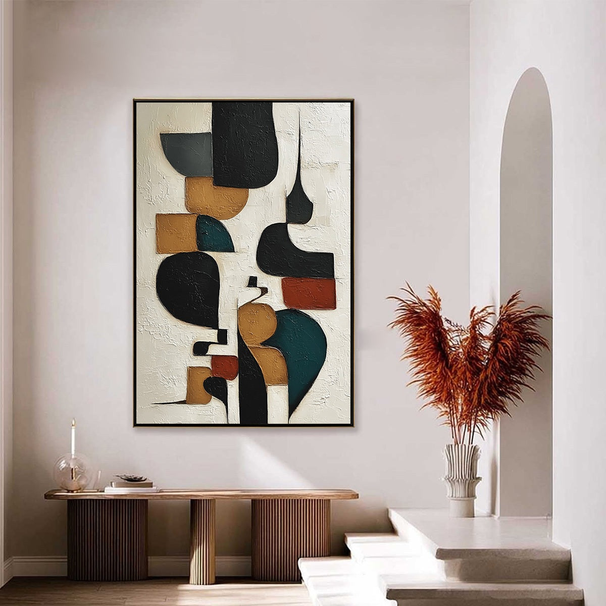BALANCING ACT: Textured Wabi Sabi Abstract Painting for Modern Decor