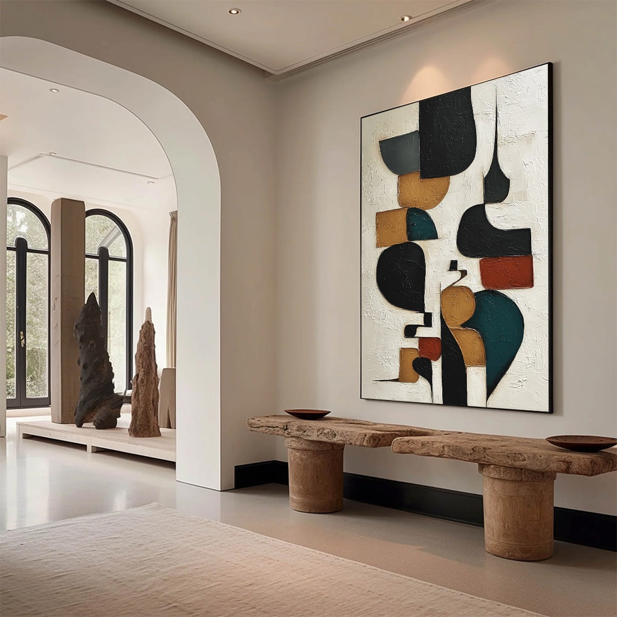 BALANCING ACT: Textured Wabi Sabi Abstract Painting for Modern Decor