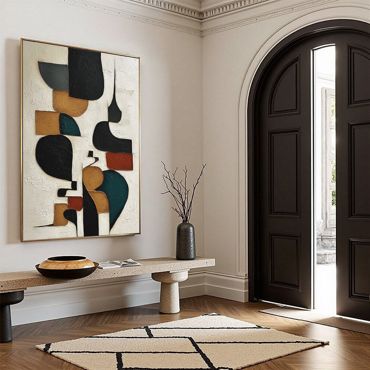 BALANCING ACT: Textured Wabi Sabi Abstract Painting for Modern Decor