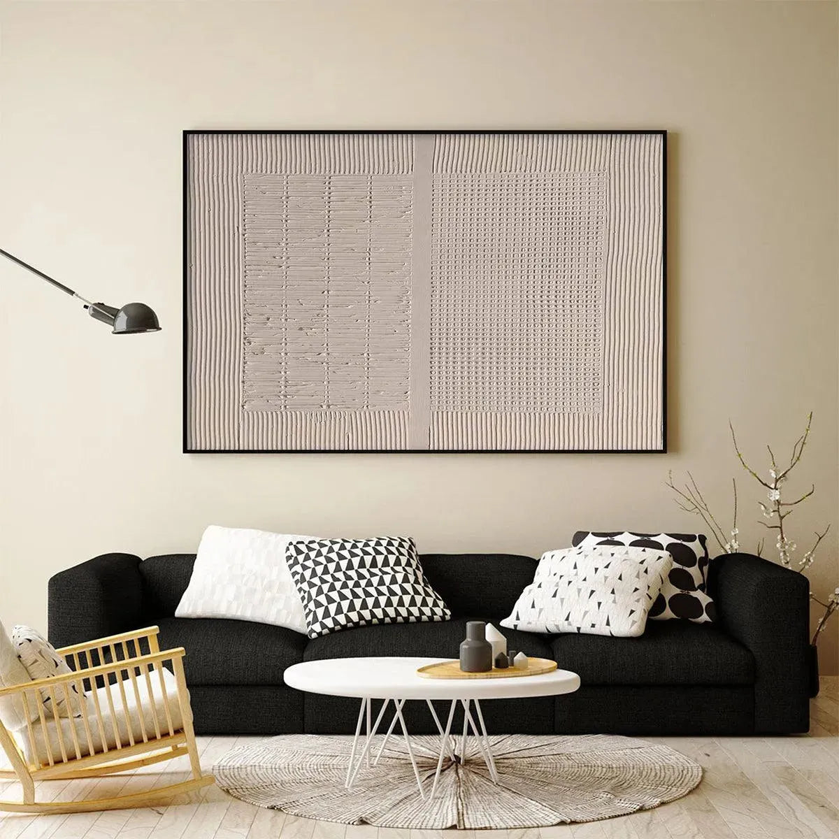 Beige Texture Diptych by Javier Ramirez - Textured abstract painting with minimalist design in neutral tones, modern decor.