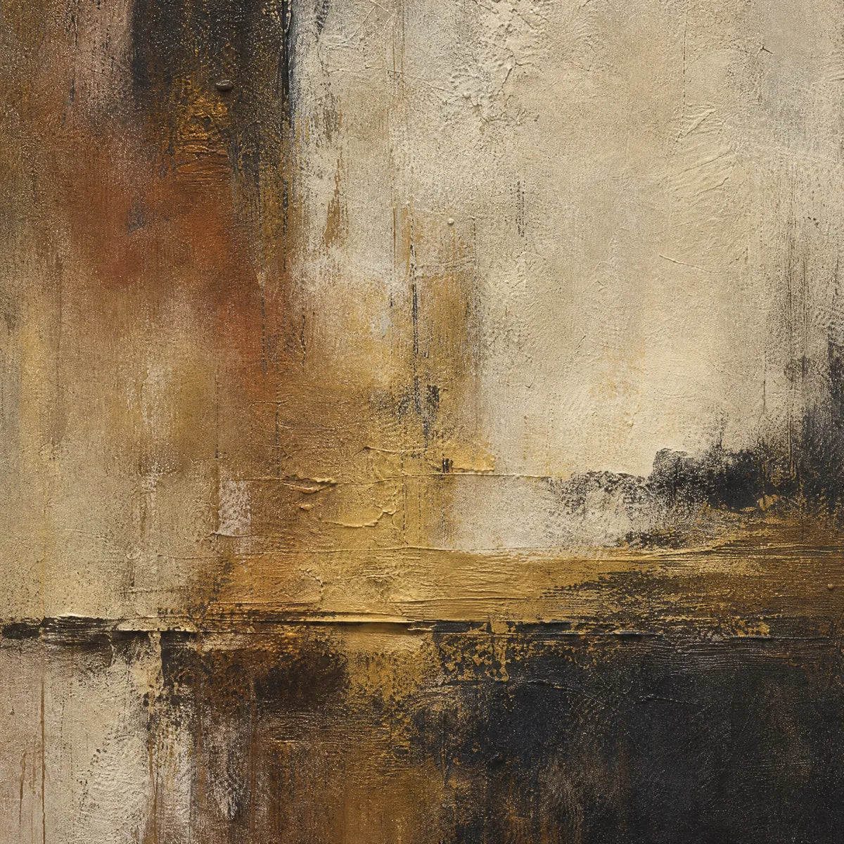 BLACKWATER GLOW: Dark Lake Abstract Landscape