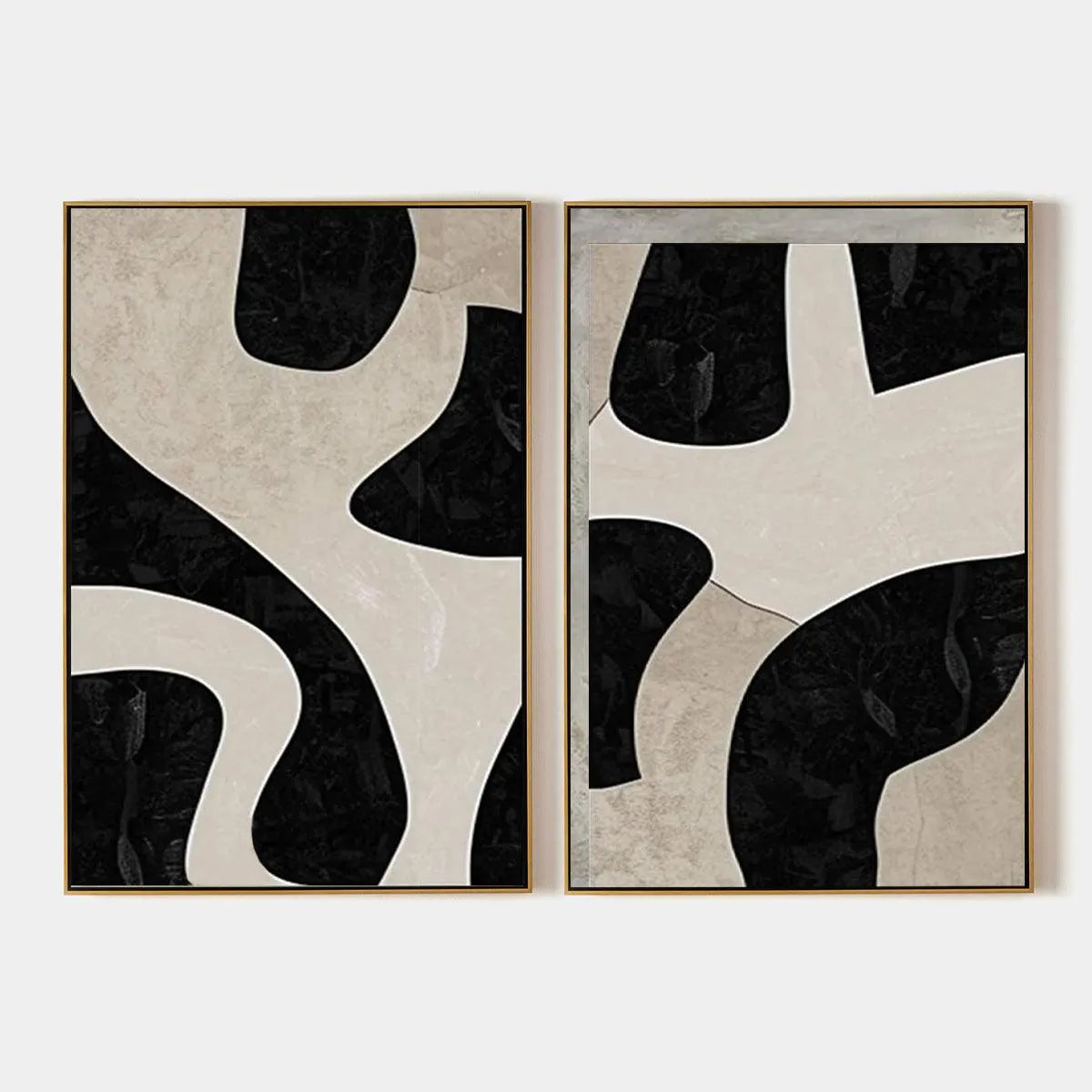 Abstract Painting Set of 2, Vertical Wall Art