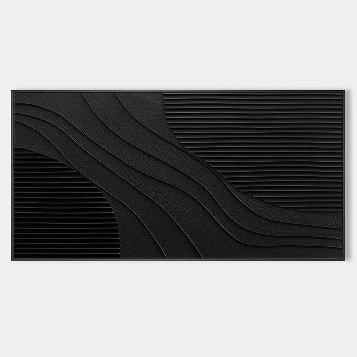 Minimalist Textured Painting in Black