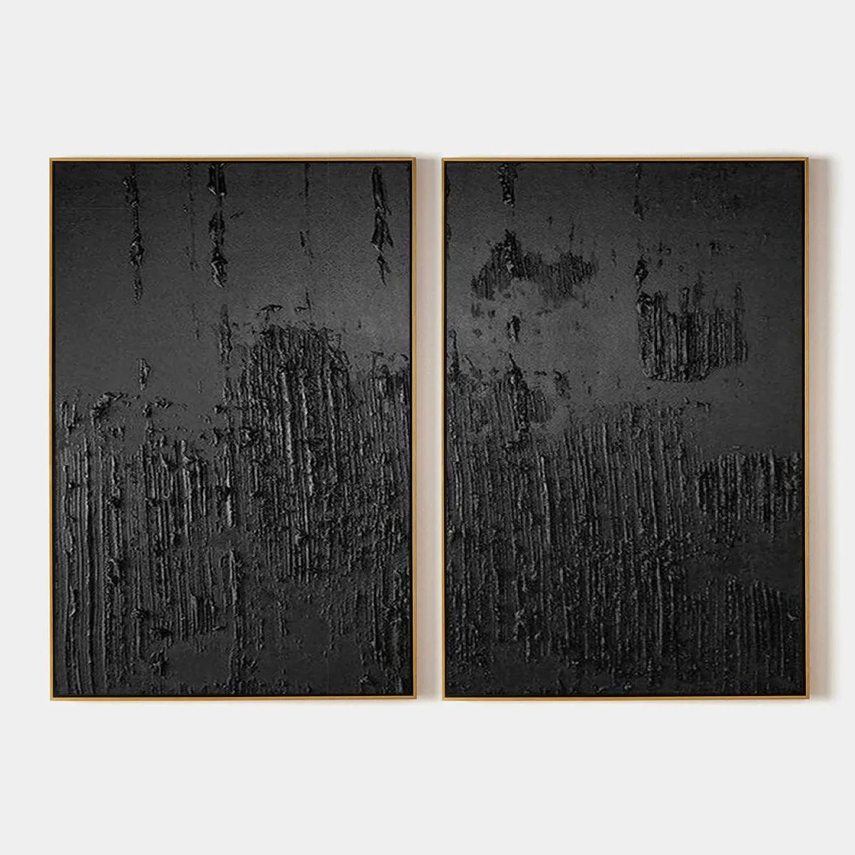 Textured Abstract Painting Set of 2, Vertical Wall Art