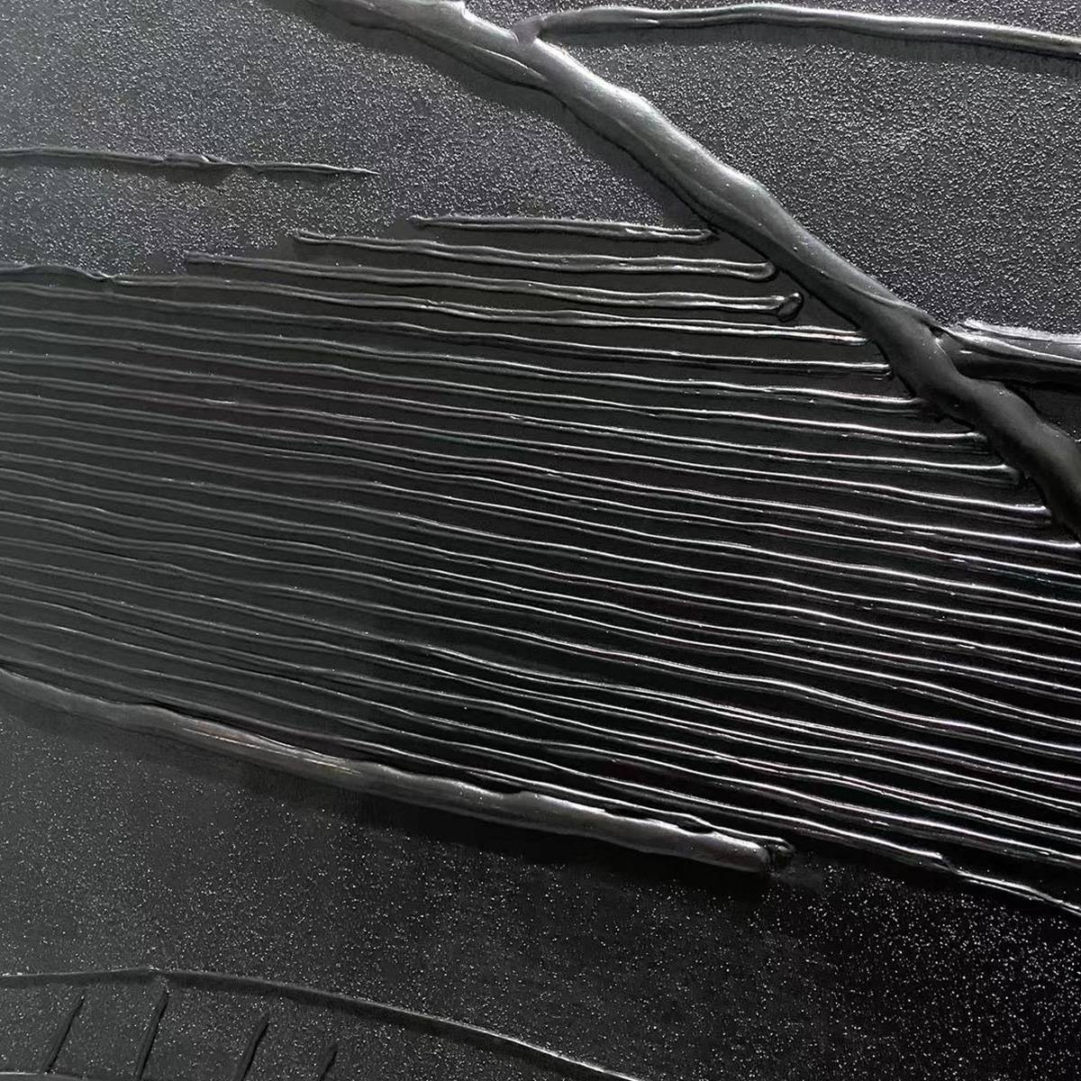 Black Textured Waves painting by Javier Ramirez, minimalist modern art, perfect for living room, office or bedroom decor