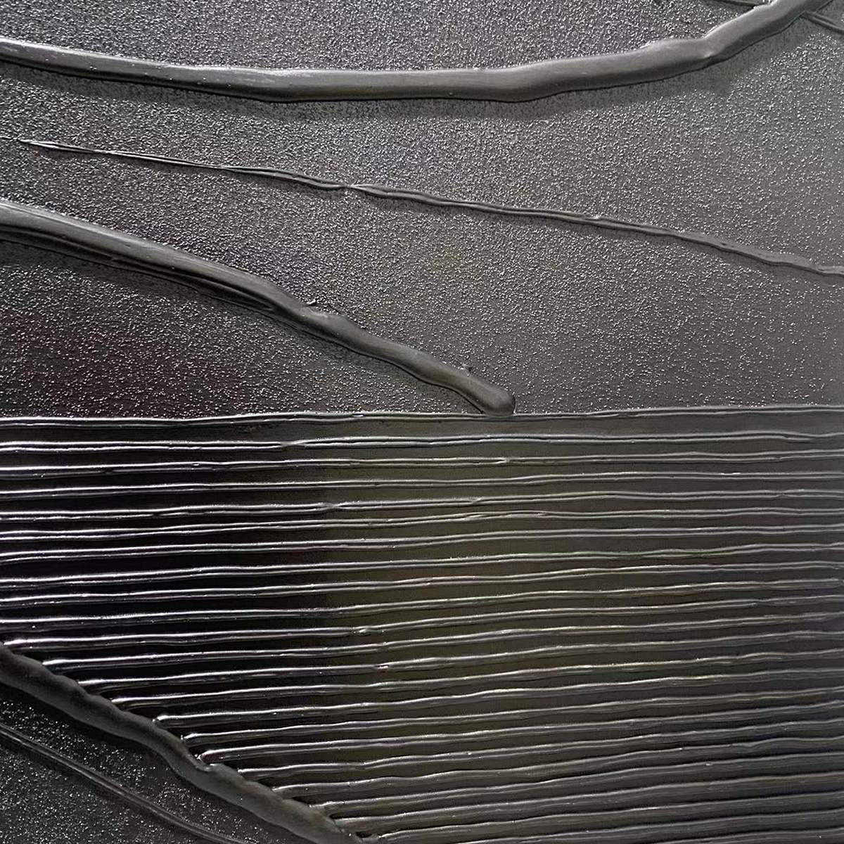 Black Textured Waves painting by Javier Ramirez, minimalist modern art, perfect for living room, office or bedroom decor