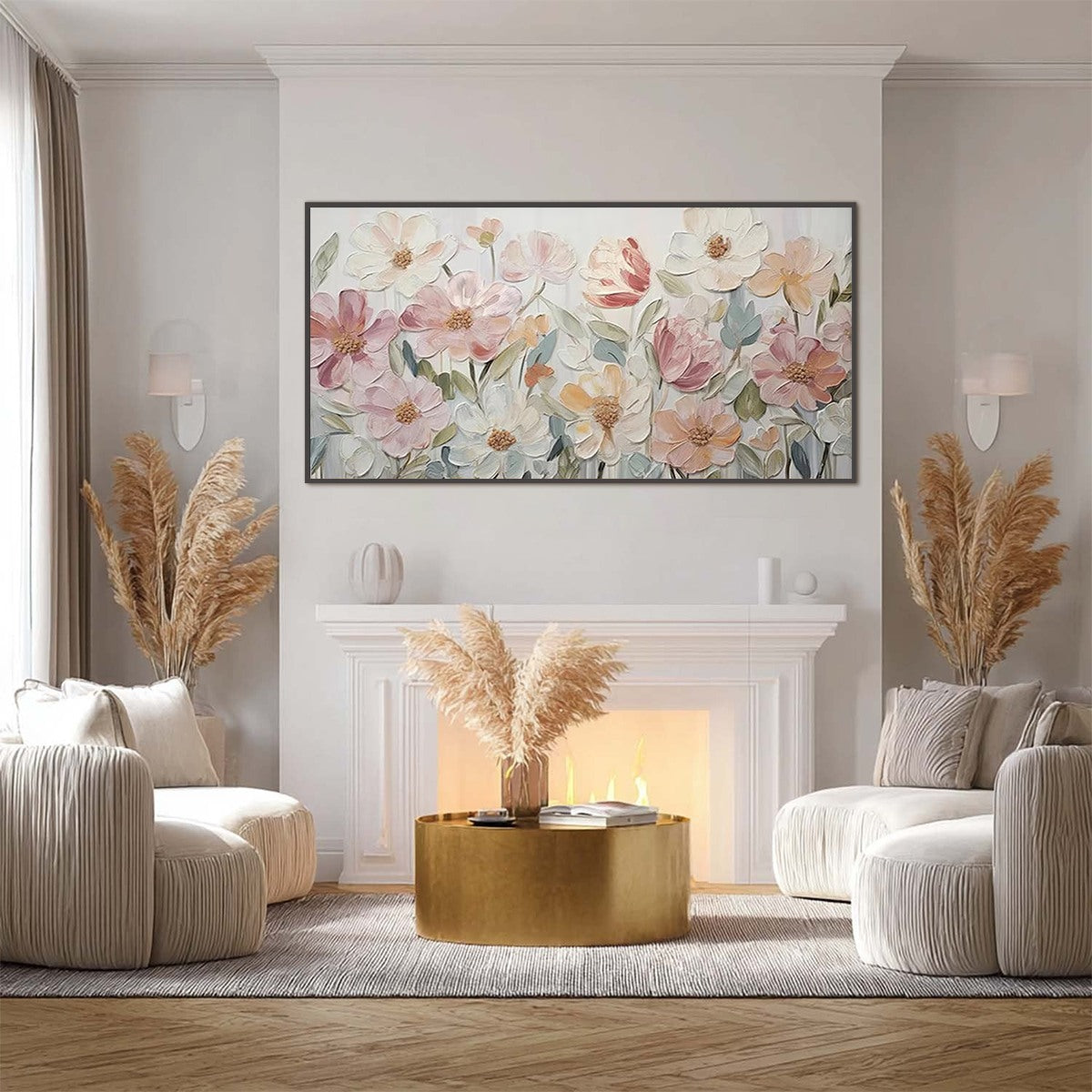 BLOOM WHISPER: Textured Pastel Floral Oil Painting