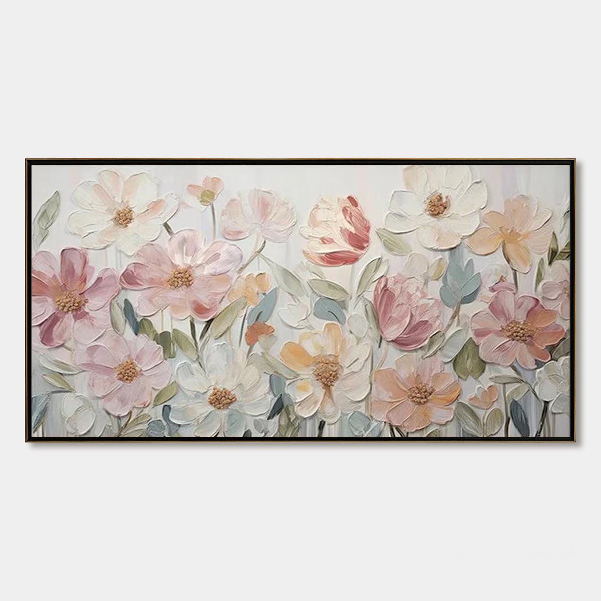 BLOOM WHISPER: Textured Pastel Floral Oil Painting