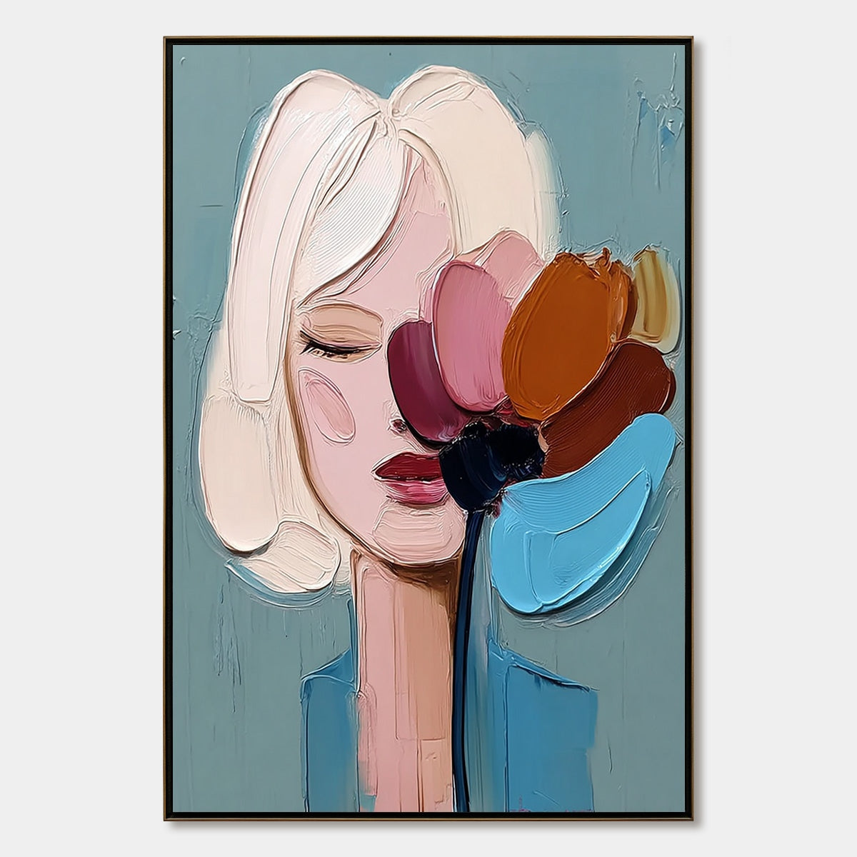 BLOOM WITHIN: Textured Impasto Portrait Painting of a Woman