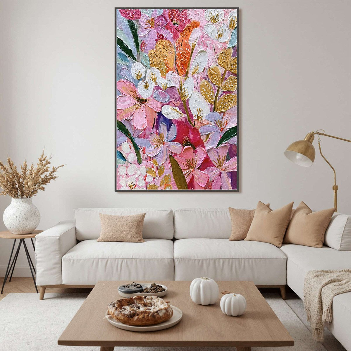 BLOOMING RHAPSODY: Textured Impasto Floral Oil Painting