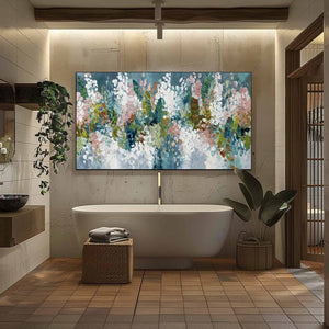 BLOSSOM REVERIE: Textured Abstract Floral Impasto Oil Painting