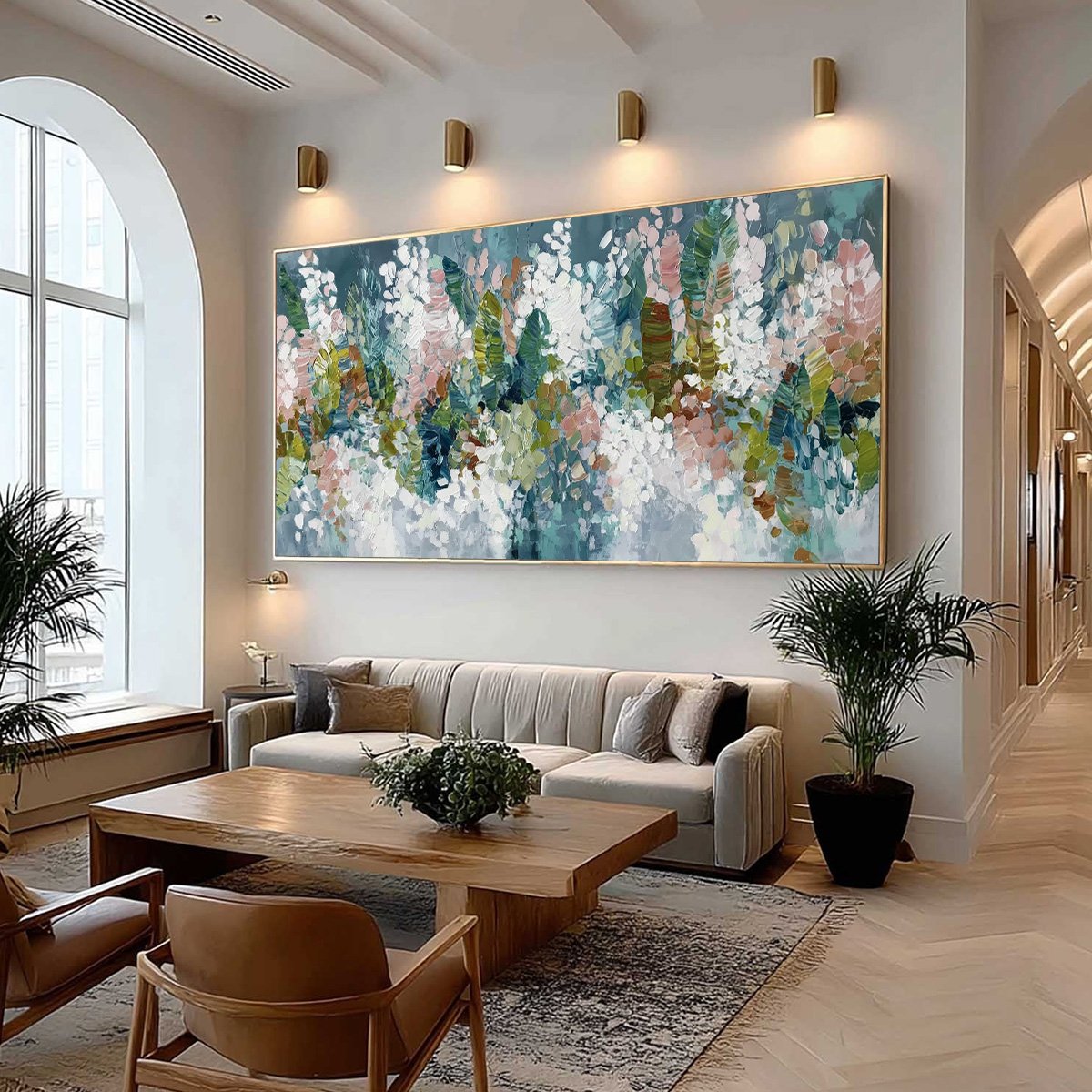 BLOSSOM REVERIE: Textured Abstract Floral Impasto Oil Painting