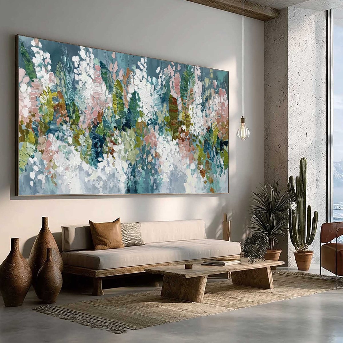 BLOSSOM REVERIE: Textured Abstract Floral Impasto Oil Painting