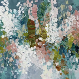 BLOSSOM REVERIE: Textured Abstract Floral Impasto Oil Painting