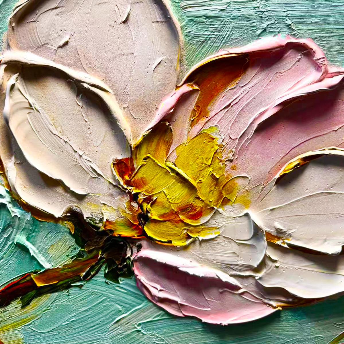 Ready to Ship ｜BLOSSOM SERENADE: Textured Impasto Floral Oil Painting