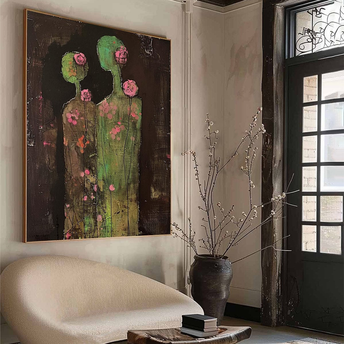 BLOSSOM SHADOWS: Figurative Floral Portrait Painting