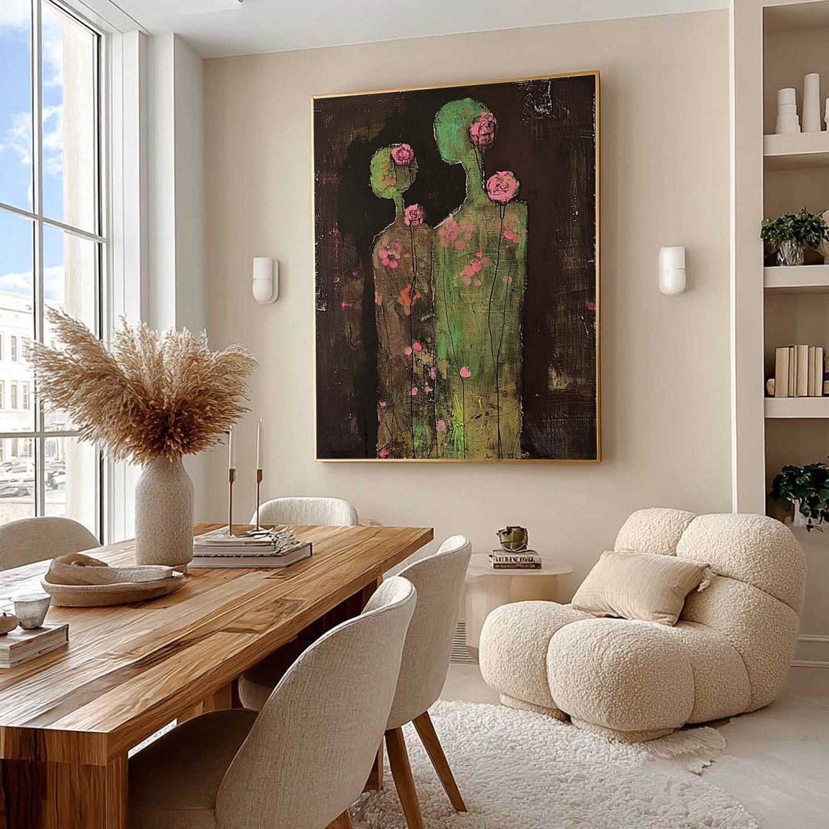 BLOSSOM SHADOWS: Figurative Floral Portrait Painting