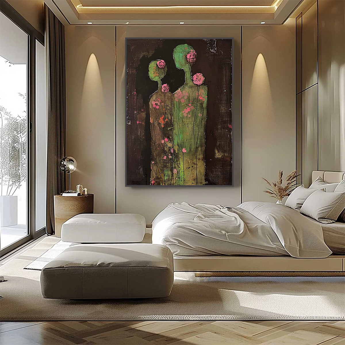 BLOSSOM SHADOWS: Figurative Floral Portrait Painting