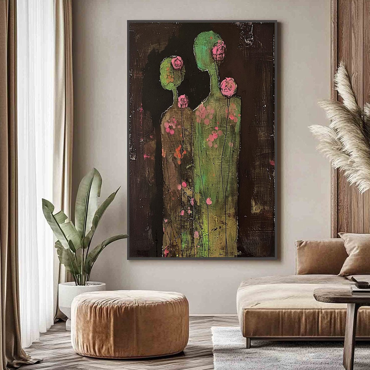 BLOSSOM SHADOWS: Figurative Floral Portrait Painting