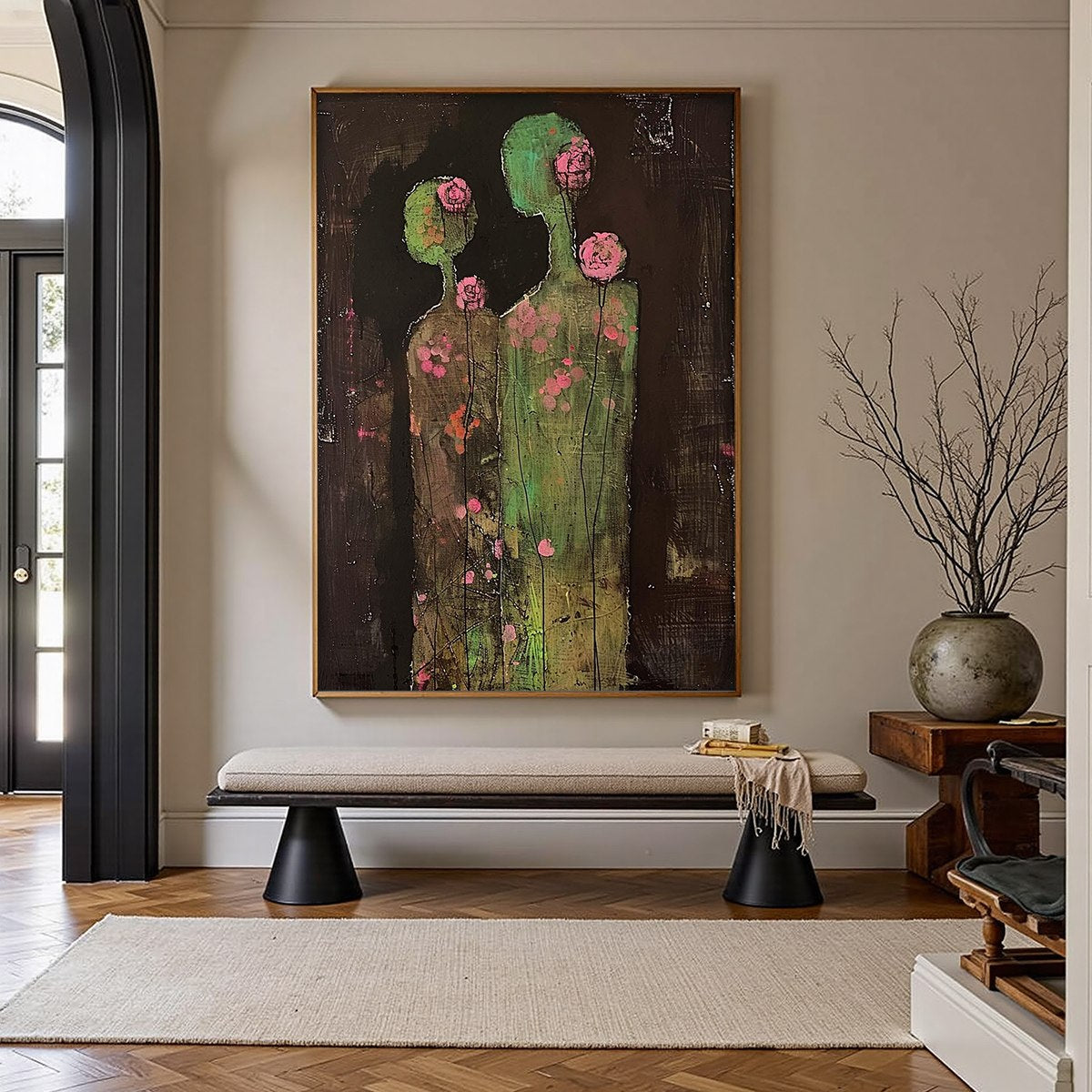 BLOSSOM SHADOWS: Figurative Floral Portrait Painting