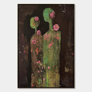 BLOSSOM SHADOWS: Figurative Floral Portrait Painting